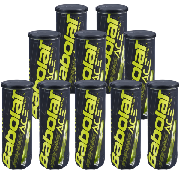 Pack de 10 tubes de balles Babolat Ace