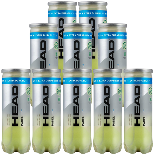 Pack de 10 tubes de balles Head Padel Pro+