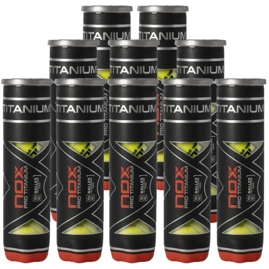 Pack de 10 tubes de balles Nox Titanium Pro x4 balles
