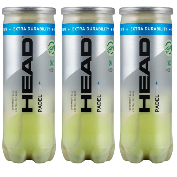 Tripack de 3 balles Head Padel Pro+