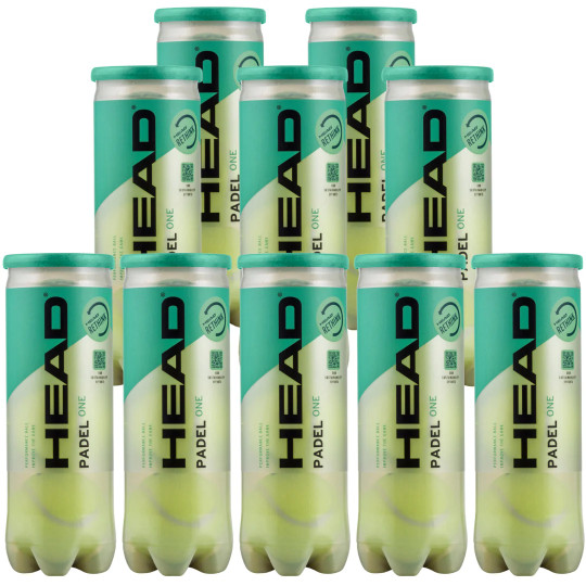Pack de 10 tubes de balles Head Padel One